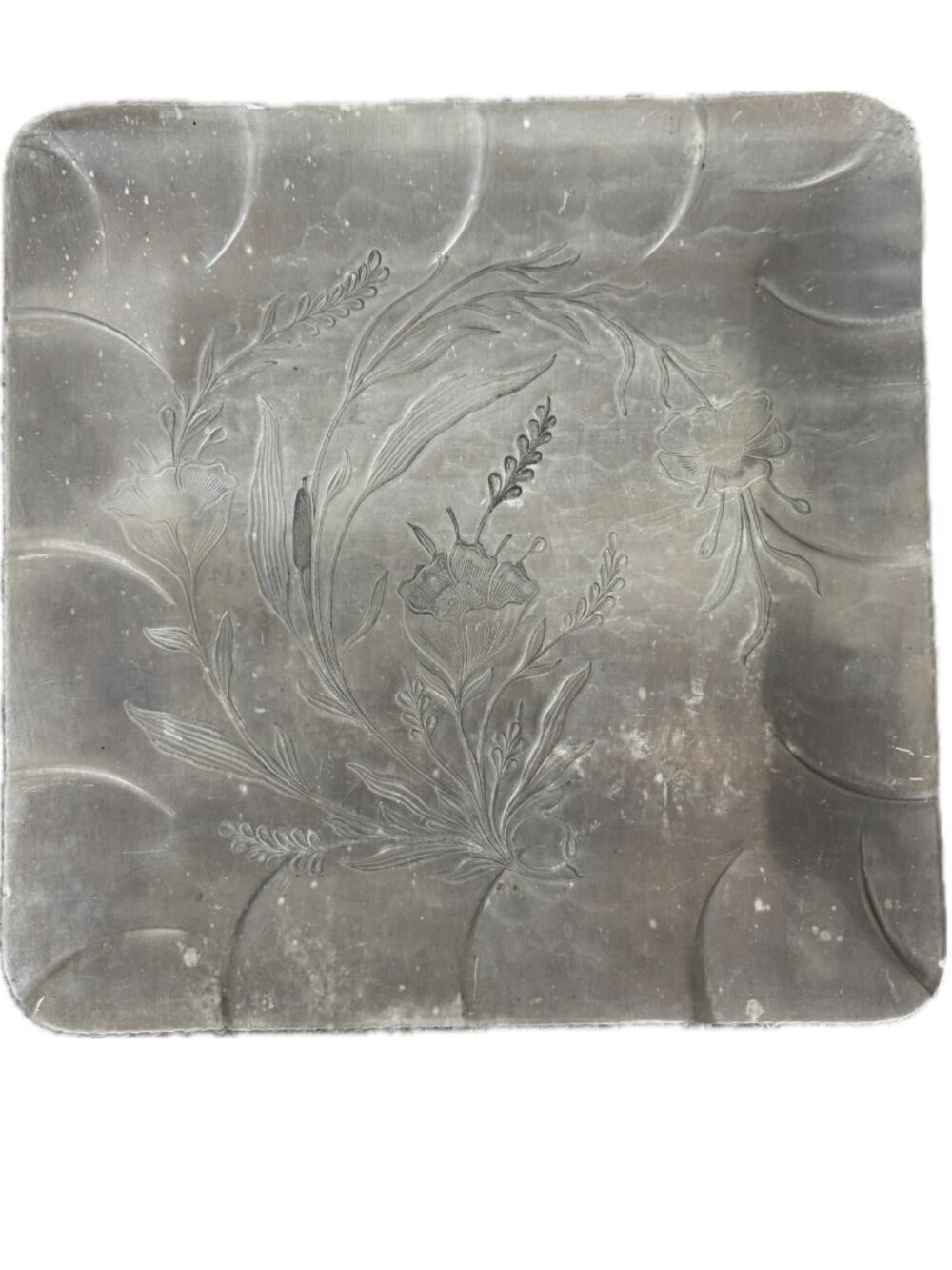 Vintage Aluminum Everlast Metal Serving Tray pre 1952 Floral